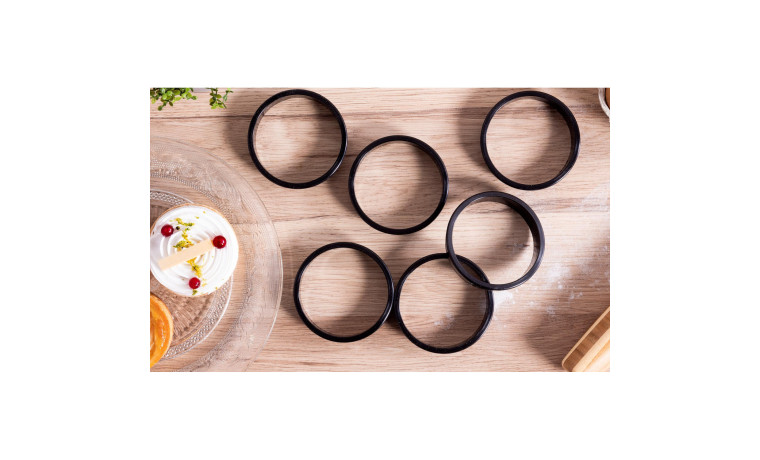 Cercles à tartes Exoglass (x6) - diamètre 8 cm - Cercles à tartes (x6) 8 cm