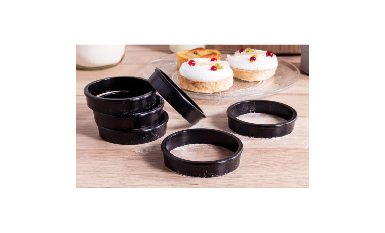 Cercles à tartes Exoglass (x6) - diamètre 8 cm - Cercles à tartes (x6) 8 cm