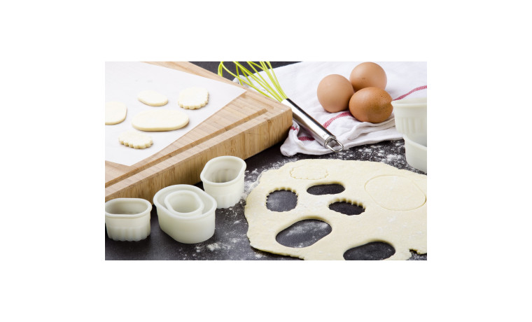 Boîte de 7 découpoirs ovales arrondis unis - Boîte de 7 découpoirs