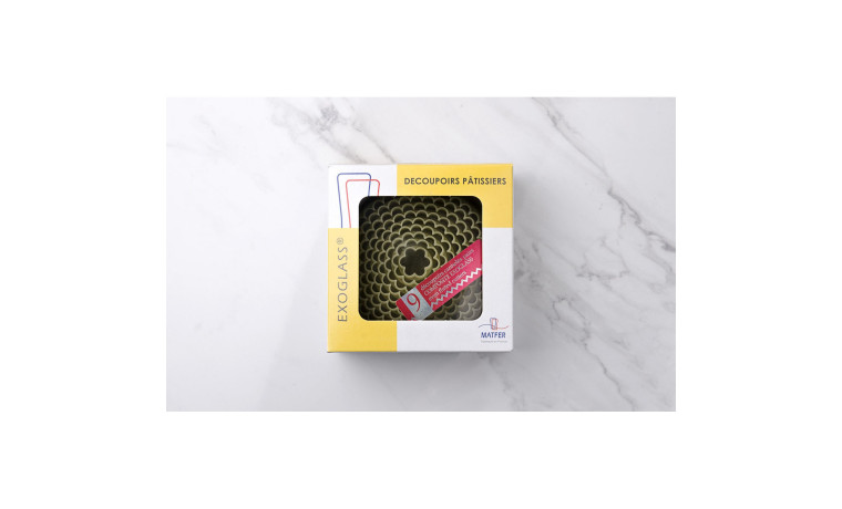 Boîte de 9 découpoirs cannelés pairs - 9 découpoirs