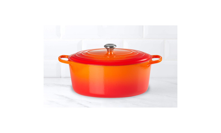 Cocotte en fonte Le Creuset orange volcanique ovale 40 cm
