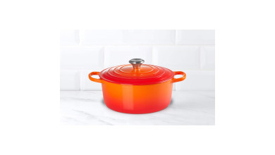 Cocotte en fonte Le Creuset orange volcanique ronde 26 cm - La Cocotte