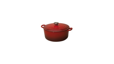 Cocotte Le Creuset en fonte cerise ronde 34 cm