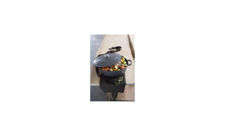 Cocotte Le Creuset en fonte noire ronde 22 cm - La Cocotte