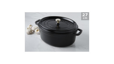 Cocotte ovale fonte noire 27 cm