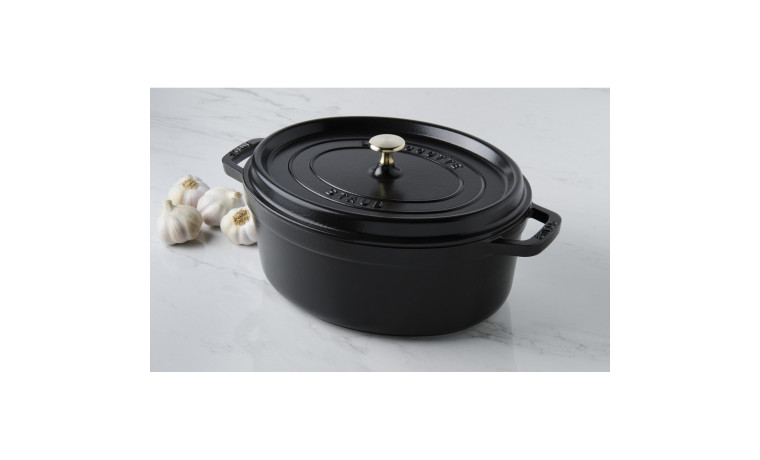 Cocotte ovale fonte noire 27 cm