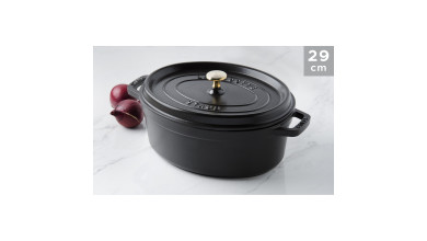 Cocotte ovale fonte noire 29 cm - La Cocotte