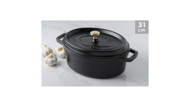 Cocotte ovale fonte noire 31 cm - La Cocotte