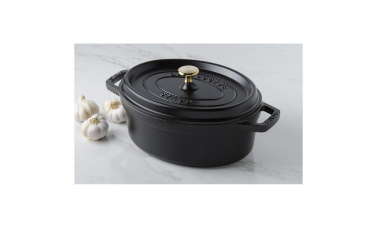 Cocotte ovale fonte noire 31 cm - La Cocotte