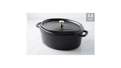 Cocotte ovale fonte noire 33 cm - La Cocotte