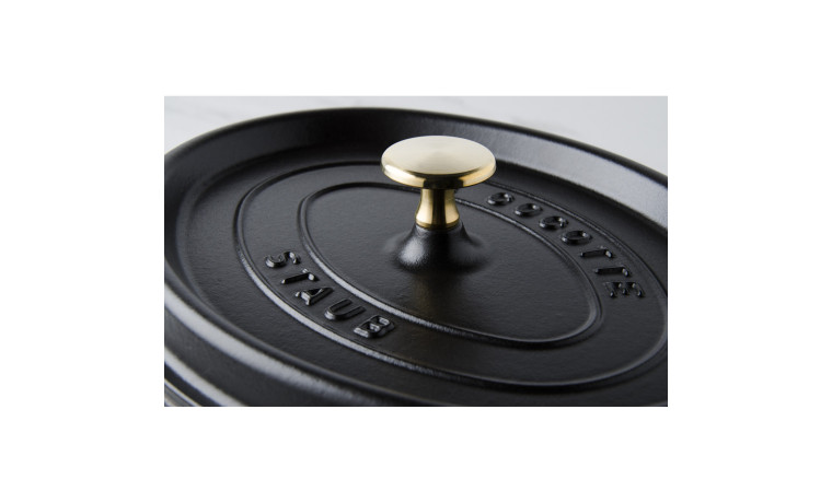 Cocotte ovale fonte noire 33 cm - La Cocotte
