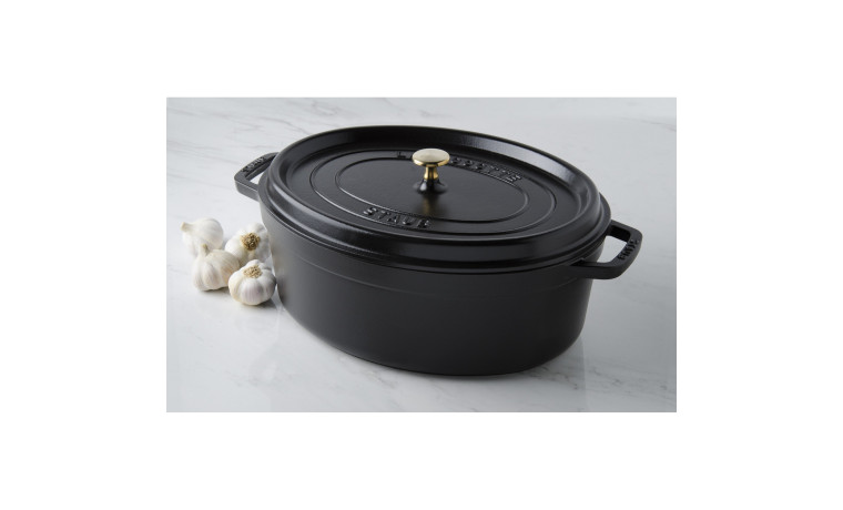 Cocotte ovale fonte noire 37 cm