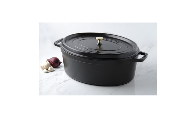 Cocotte ovale fonte noire 41 cm