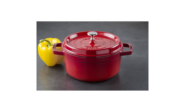 Cocotte Staub Cerise ronde 22 cm - La Cocotte