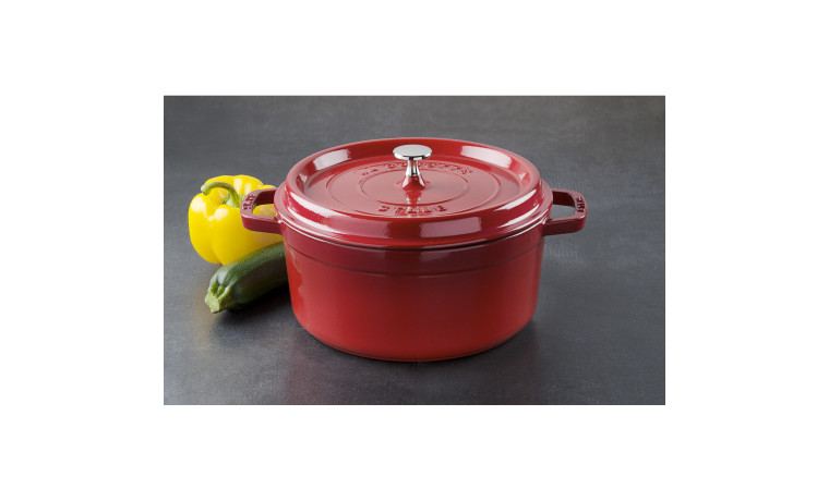Cocotte Staub Cerise ronde 26 cm - La Cocotte