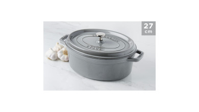 Cocotte Staub Gris graphite ovale 27 cm - La Cocotte
