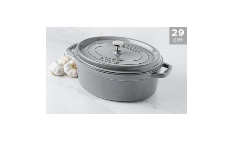 Cocotte Staub Gris graphite ovale 27 cm - La Cocotte