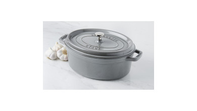 Cocotte Staub Gris graphite ovale 27 cm - La Cocotte
