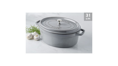 Cocotte Staub Gris graphite ovale 31 cm