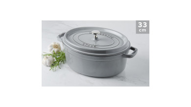 Cocotte Staub Gris graphite ovale 33 cm