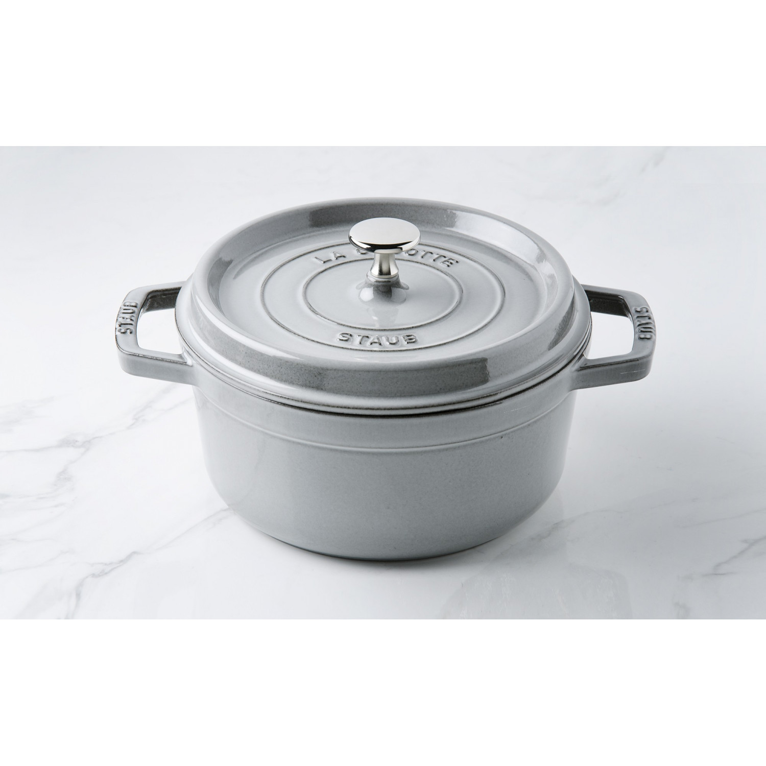 Cocotte Staub Gris graphite ronde 18 cm - Colichef.fr