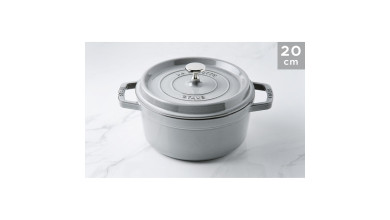 Cocotte Staub Gris graphite ronde 20 cm - La Cocotte