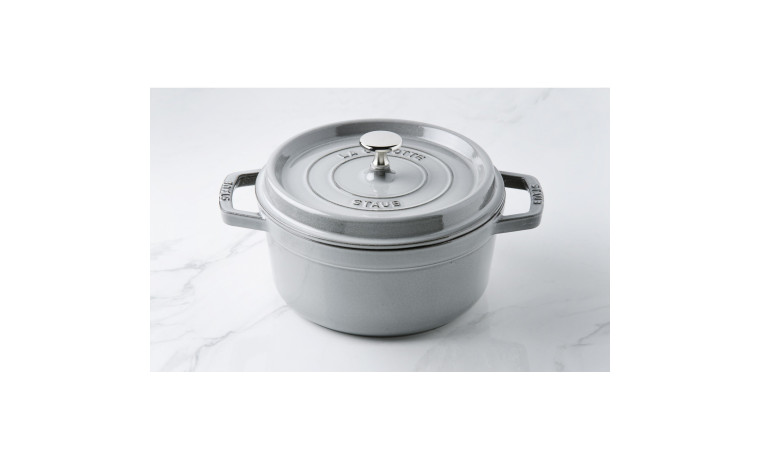 Cocotte Staub Gris graphite ronde 20 cm - La Cocotte