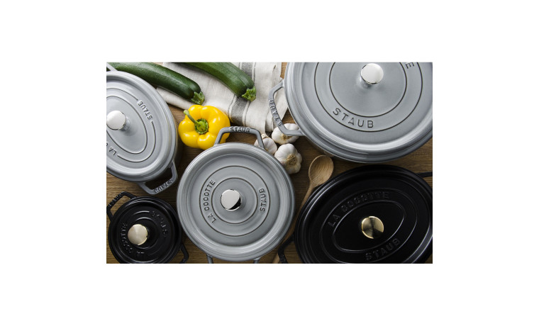 Cocotte Staub Gris graphite ronde 22 cm - La Cocotte