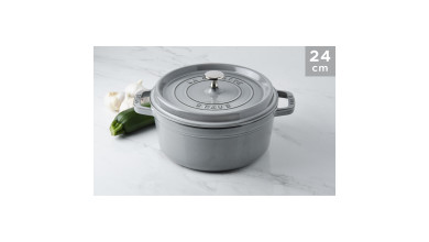 Cocotte Staub Gris graphite ronde 24 cm - La Cocotte