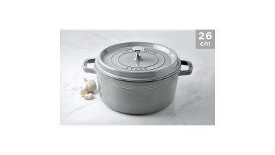 Cocotte Staub Gris graphite ronde 26 cm