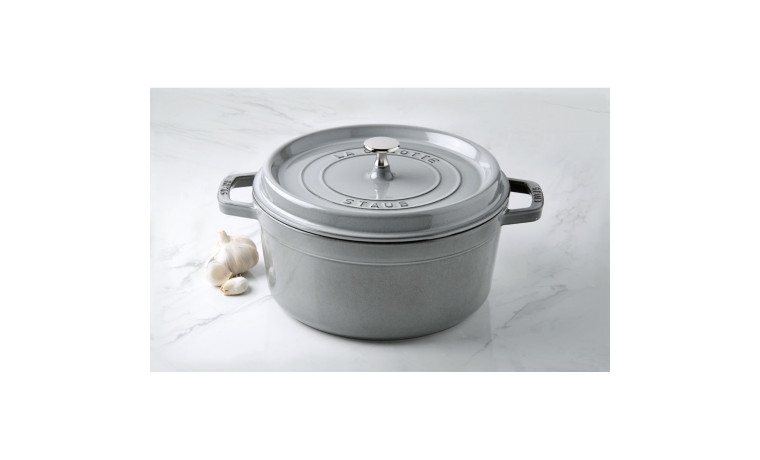 Cocotte Staub Gris graphite ronde 26 cm