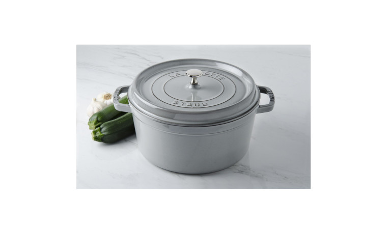 Cocotte Staub Gris graphite ronde 28 cm - La Cocotte