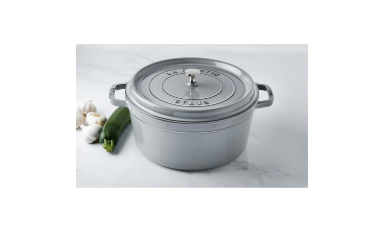 Cocotte Staub Gris graphite ronde 30 cm - La Cocotte