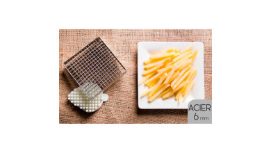 Kit couteau acier et poussoir (6x6 mm) pour coupe-frites - Le kit couteau acier et poussoir