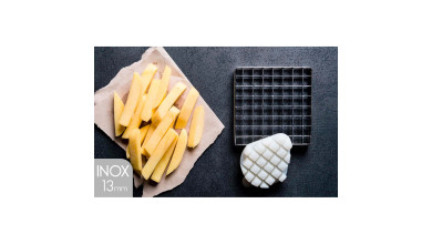 Kit couteau inox et poussoir (13x13 mm) pour coupe-frites