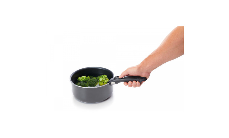 Lot de 3 casseroles anti-adhésives avec poignée amovible - Le Lot de 3 casseroles