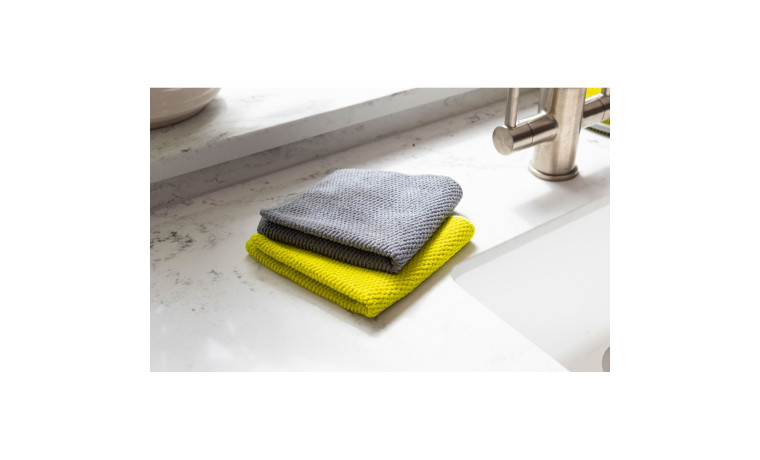 Lot de 3 torchons microfibre (2 en 1) - Lot de 3 torchons