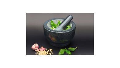 Mortier et pilon premium en granit 20 x 12 cm