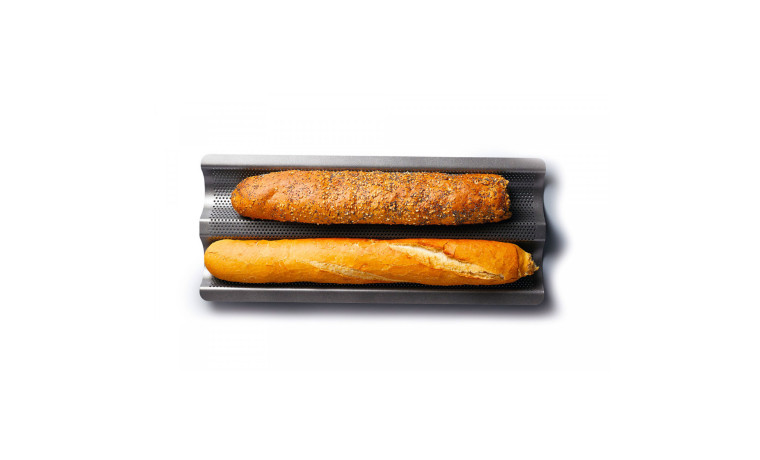 Plaque 2 baguettes anti-adhésive perforée