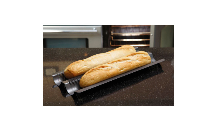 Plaque 2 baguettes anti-adhésive perforée