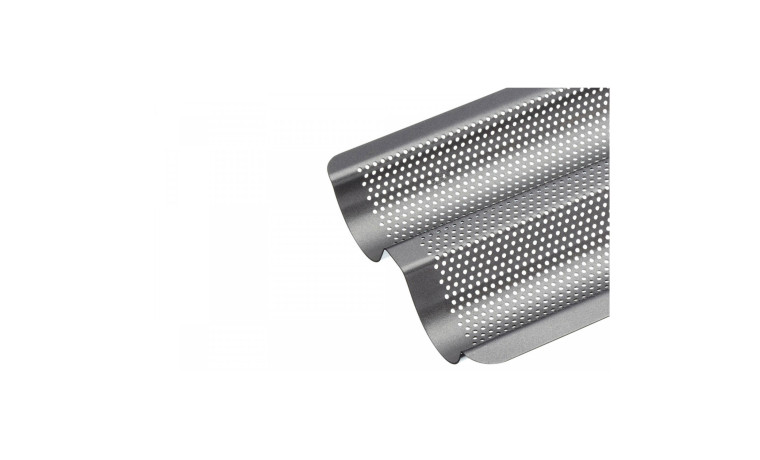 Plaque 2 baguettes anti-adhésive perforée