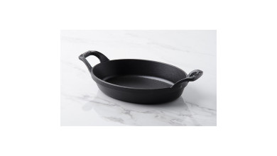 Plat empilable ovale fonte noire 21 cm