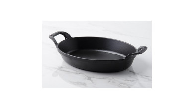 Plat empilable ovale fonte noire 24 cm - Plat empilable