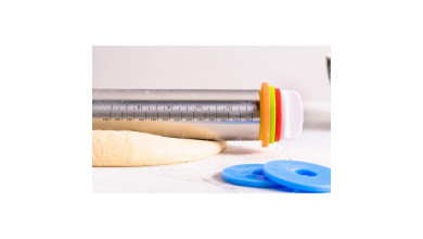Rouleau à pâtisserie inox 43cm avec épaisseur réglable - Rouleau avec épaisseur réglable