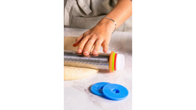 Rouleau à pâtisserie inox 43cm avec épaisseur réglable - Rouleau avec épaisseur réglable