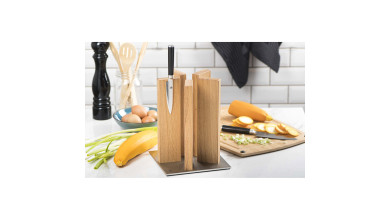 Porte couteaux KAI acier/chêne STH-3