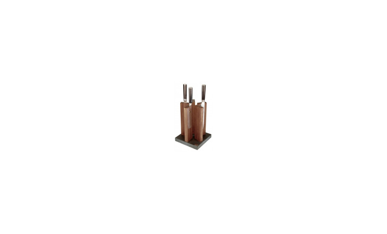 Porte couteaux KAI bois noyer et granit STH-4