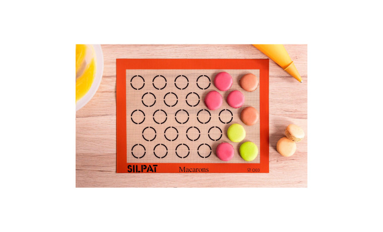 Toile Silpat 28 macarons - Toile 28 macarons