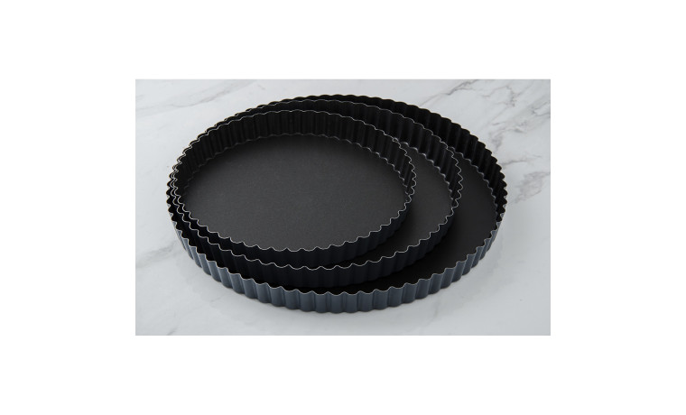 Tourtière cannelée Exopan fond fixe - Diamètre 24 cm
