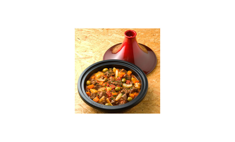 Tajine Le Creuset en fonte rouge cerise